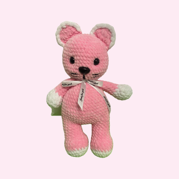 Handmade Pink Plush Mouse Doll